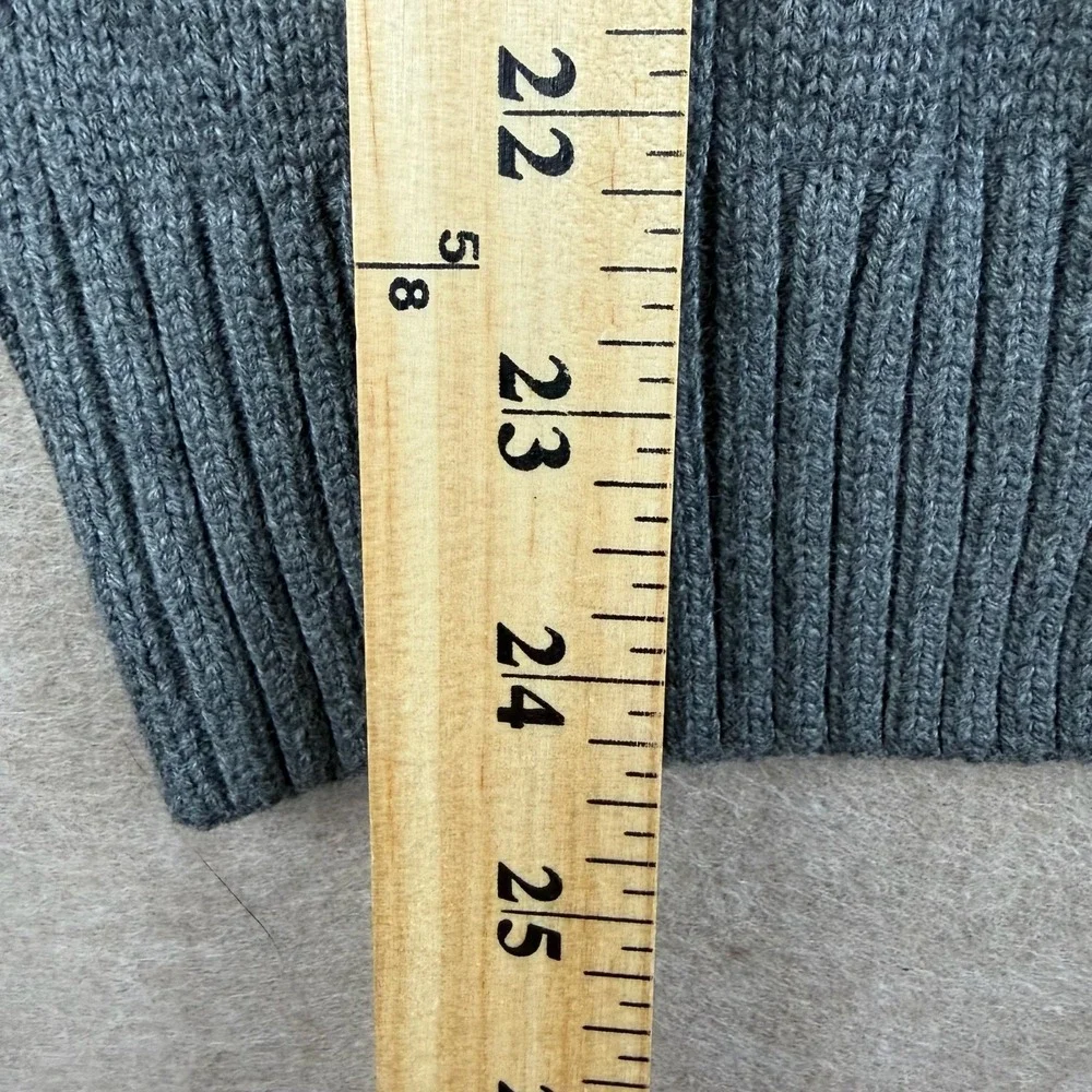 Polo Ralph Lauren Sweater Mens Medium Custom Slim Fit Gray Cable Knit 1/4‎ Zip